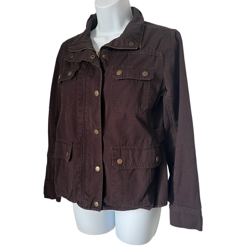 KUT from the Kloth Dark Brown Utility Zip Up Fall Winter Jacket size S - Picture 3 of 10